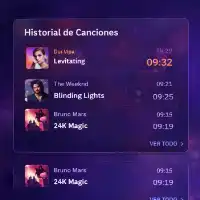 Vista previa de Historial de Canciones (Song History)