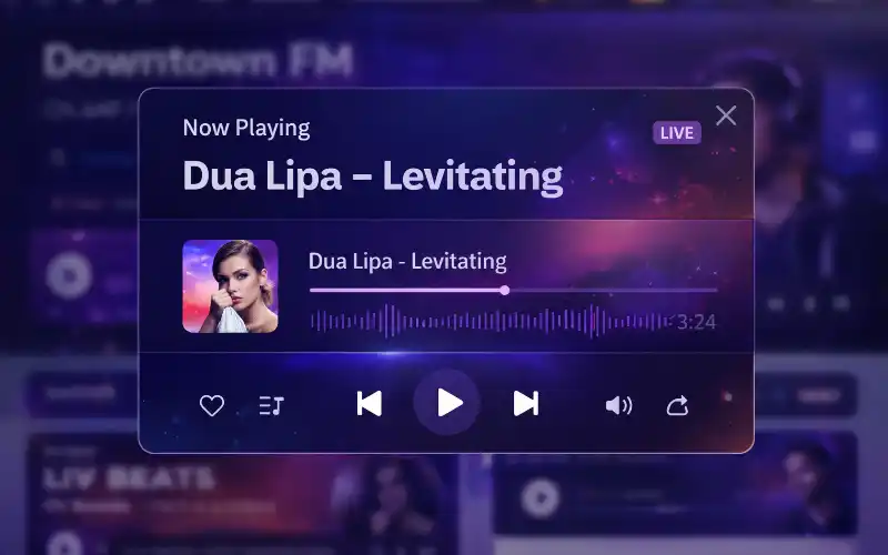 Mockup del Player Pop-Up (Flotante)