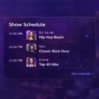 Vista previa de Widget de Programación (Grilla de Programas)